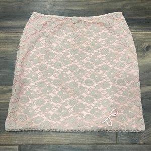 Glydons 1950’s Made in Hollywood Pink and Gray Lace Skirt Slip